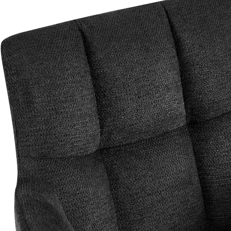 Lot de 2 chaises de salle à manger Jonah en tissu noir