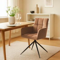 Lot de 2 chaises de salle à manger Jonah en tissu orange