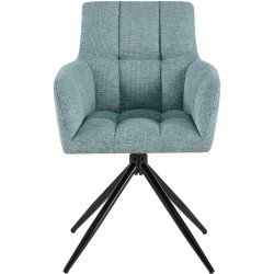 Lot de 2 chaises de salle à manger Jonah en tissu turquoise