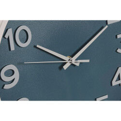 Horloge Murale Home ESPRIT Bleu Blanc Rose Moutarde PVC 30 x 4 x 30 cm (3 Unités)