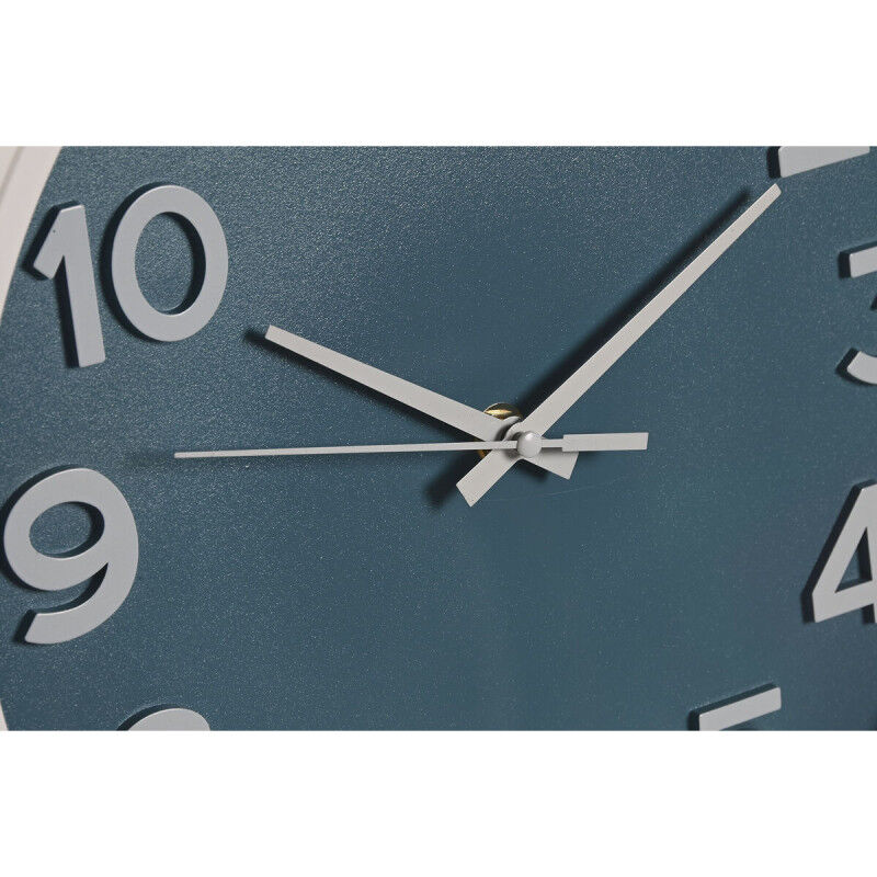 Horloge Murale Home ESPRIT Bleu Blanc Rose Moutarde PVC 30 x 4 x 30 cm (3 Unités)