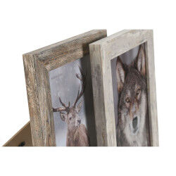 Cadre photo Home ESPRIT Blanc Naturel Verre polystyrène Scandinave 19,5 x 2 x 24,5 cm (2 Unités)