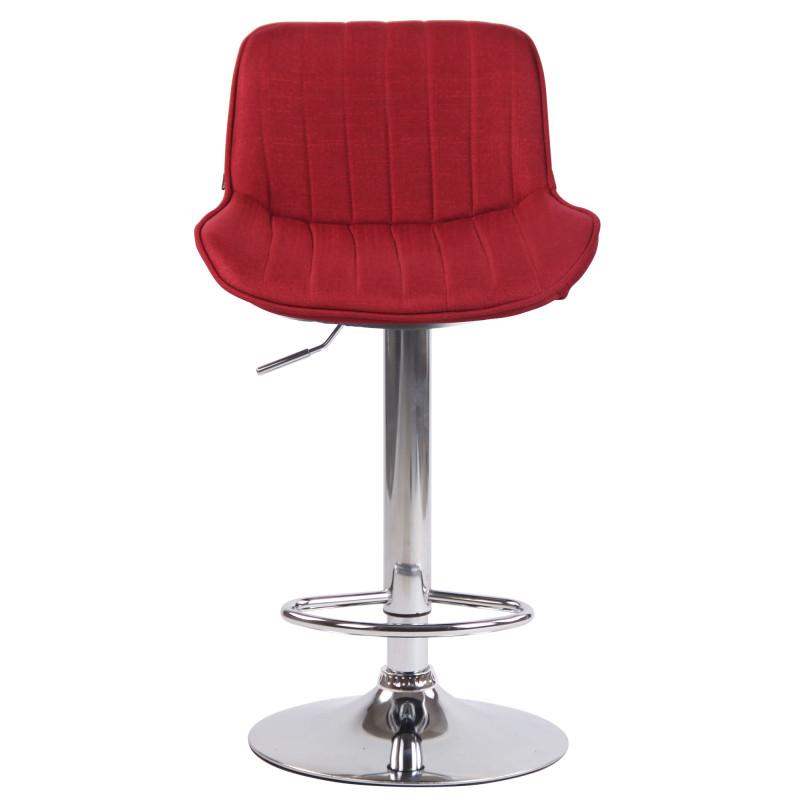 Tabouret de bar Lentini tissu chrome rouge