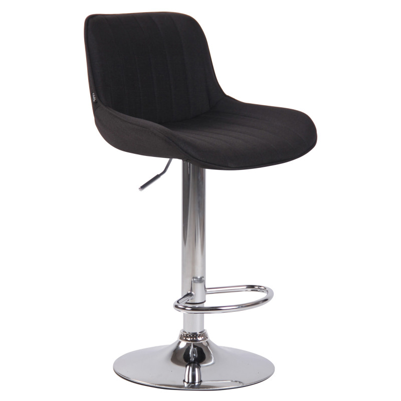Tabouret de bar Lentini tissu chrome noir