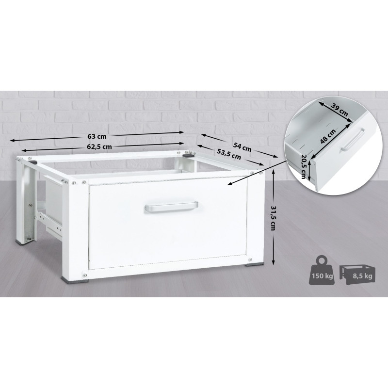 Châssis de base pour machine à laver Folly blanc