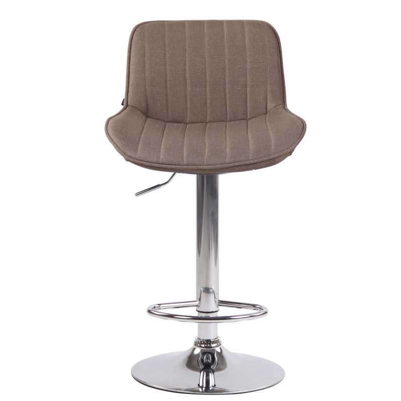 Tabouret de bar Lentini tissu chrome taupe