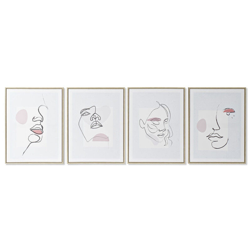 Cadre DKD Home Decor Visage Scandinave 45 x 2,5 x 60 cm (4 Unités)