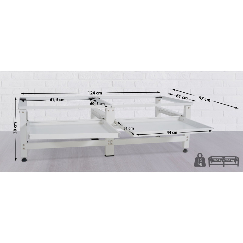 Pedestal Tampa doble para lavadoras Blanco