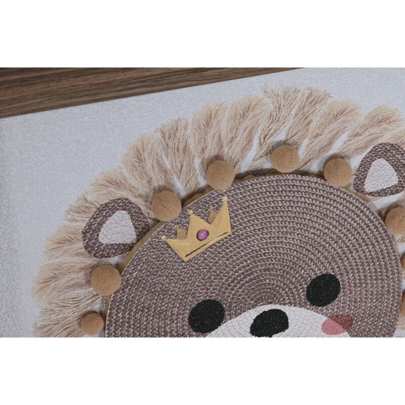 Toile Home ESPRIT Blanc Naturel Enfant animaux 30 x 2,6 x 30 cm (3 Unités)