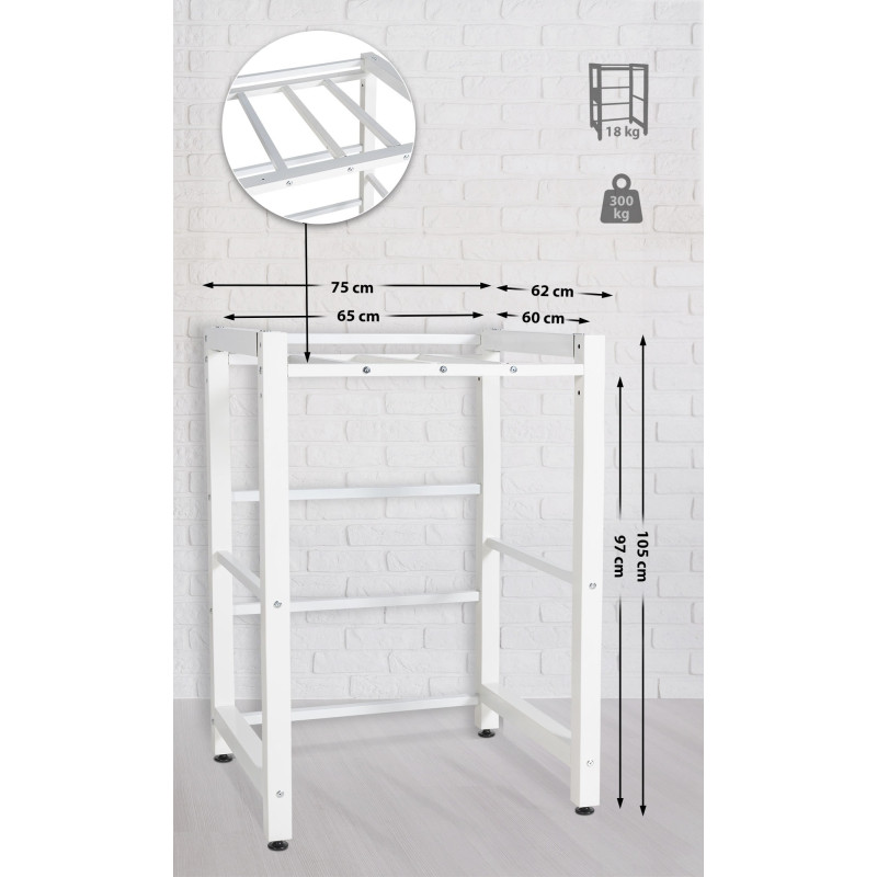 Étagère pour machine à laver Medina blanche