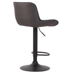 Tabouret de bar Lentini tissu noir gris foncé