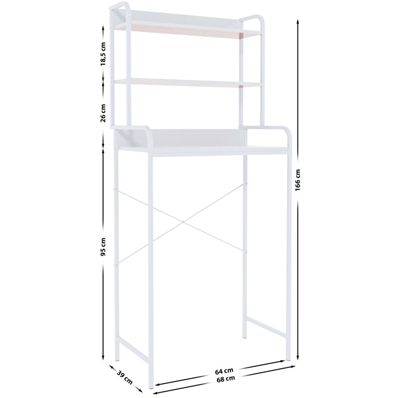 Scaffale per lavatrice Darby bianco