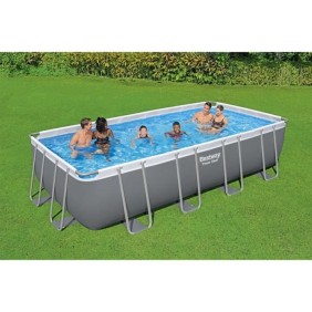 Piscine tubulaire Power Steel rectangulaire 5,49 x 2,74 x 1,22 m - Bestway 5,49m x 2,74m x 1,22m Gris