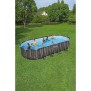 Kit Piscine hors sol tubulaire BESTWAY - Power Steel™ - 732 x 366 x 132 cm - Ovale (Inclus épurateur a Cartouche + échelle + bâc