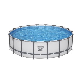 Kit Piscine hors sol tubulaire BESTWAY - Steel Pro Max - 549 x 132 cm - Rectangulaire (Inclus filtre a cartouche + échelle + bâc