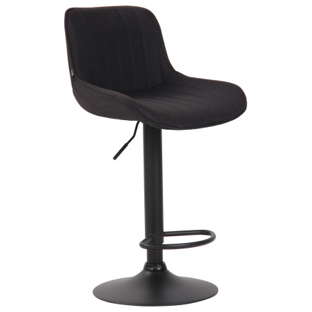Tabouret de bar Lentini tissu noir noir