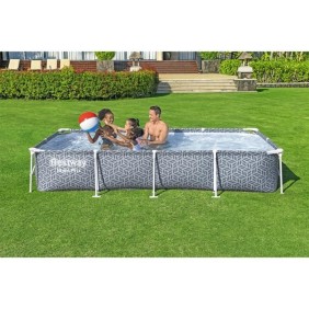 Kit Piscine hors sol tubulaire BESTWAY - Steel Pro™ - 366 x 201 x 66 cm - Rectangulaire (Inclus épurateur a Cartouche)