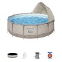 Kit Piscine hors sol tubulaire BESTWAY Steel Pro Max™ 396 x 107 cm - Ronde (Avec filtre a cartouche, auvent, bâche, échelle)