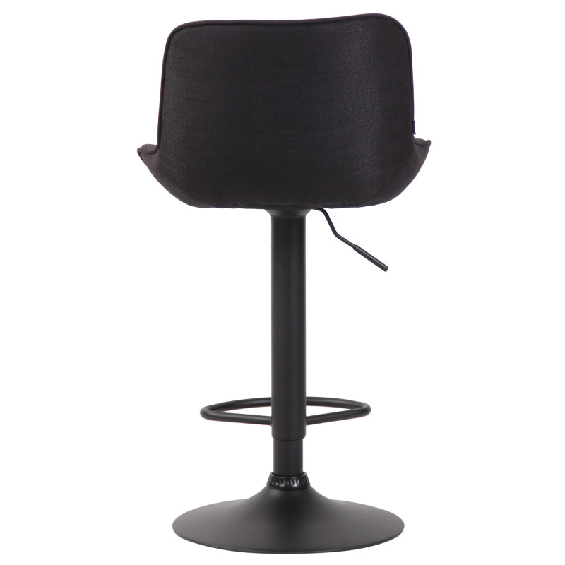 Tabouret de bar Lentini tissu noir noir