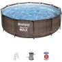 Kit Piscine hors sol tubulaire BESTWAY Steel Pro Max™ - 366 x 100 cm - Ronde (Livrée avec filtre a cartouche, échelle et diffuse