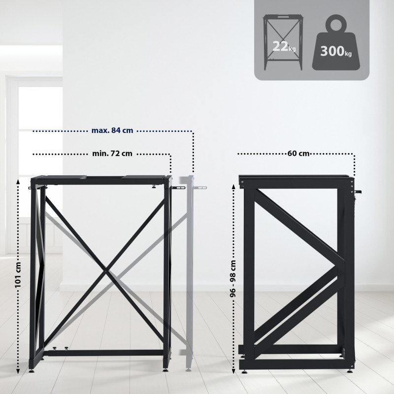 Étagère pour machine à laver Caleb noire