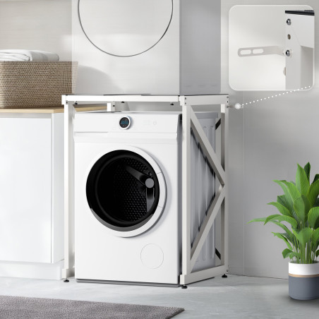 Étagère pour machine à laver Caleb blanche