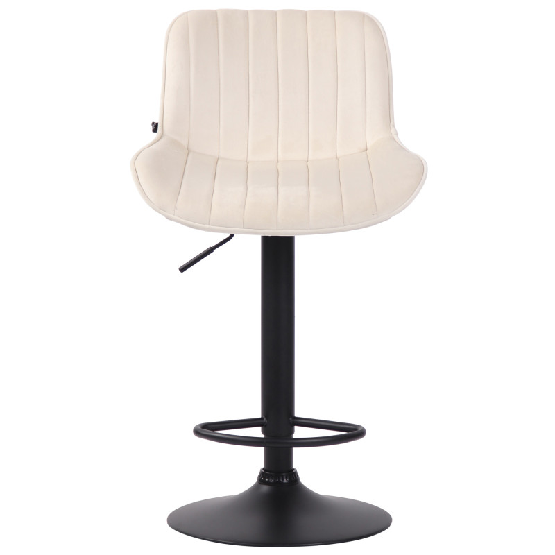 Tabouret de bar Lentini velours noir crème