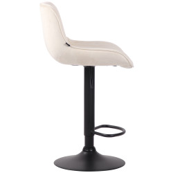 Tabouret de bar Lentini velours noir crème
