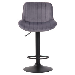 Tabouret de bar Lentini velours noir gris foncé