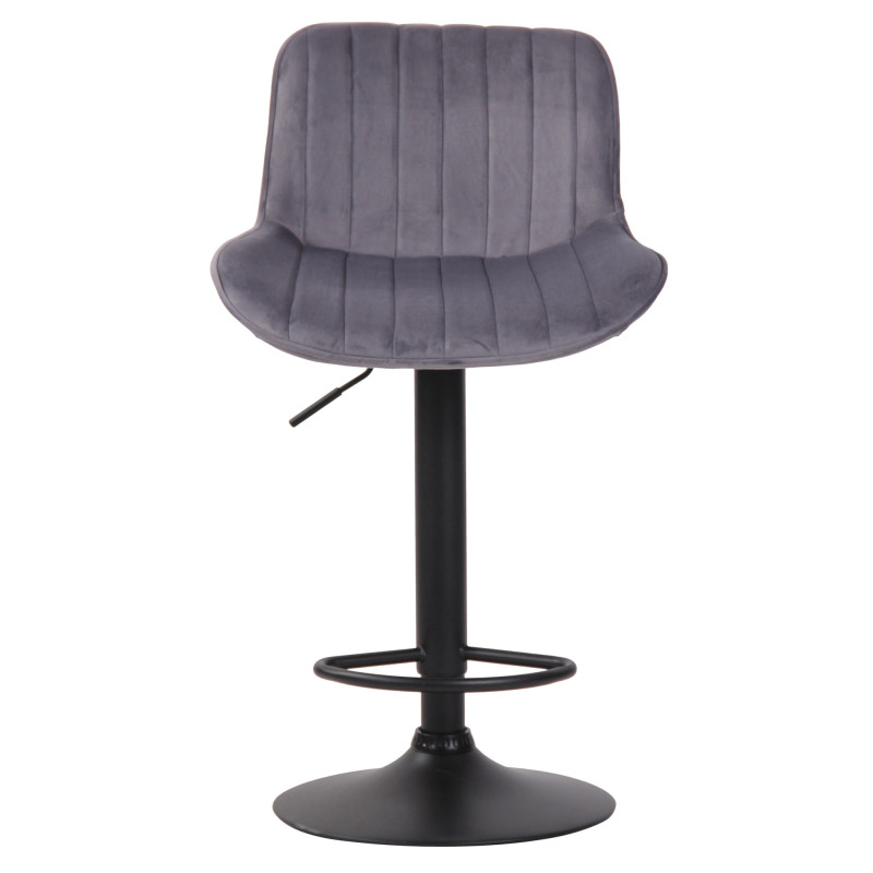 Taburete de bar lentini en terciopelo Gris oscuro,Negro