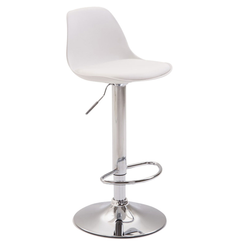 Tabouret de bar Kiel en cuir artificiel blanc