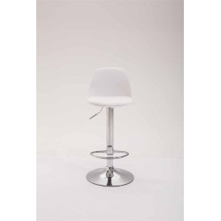 Tabouret de bar Kiel en cuir artificiel blanc
