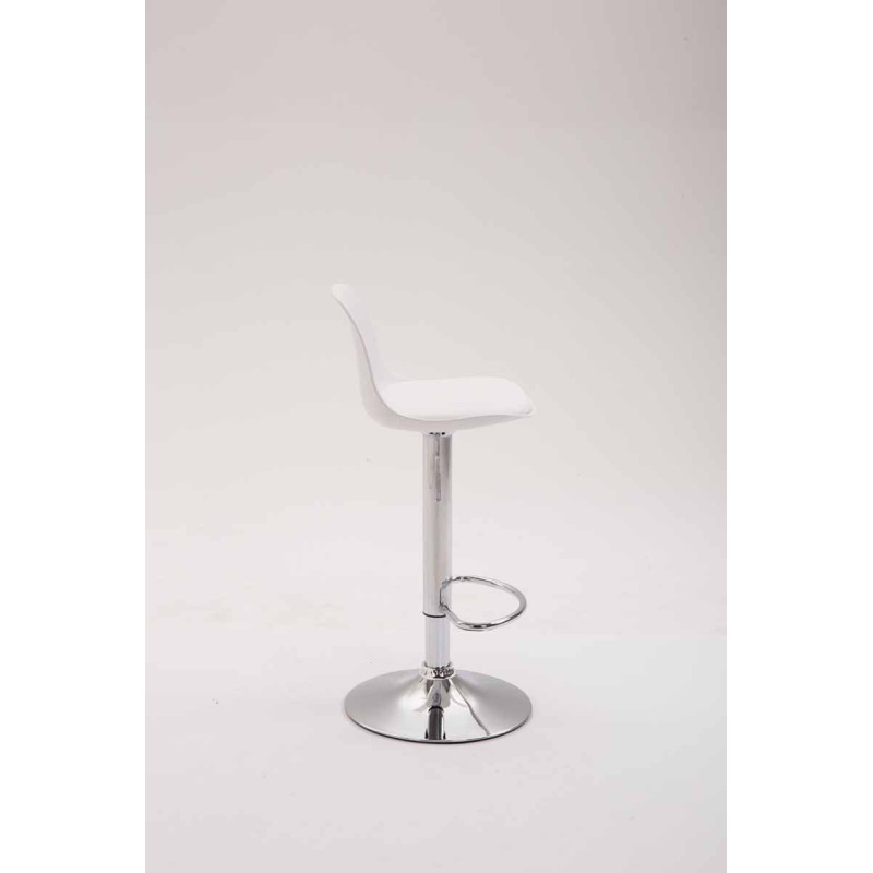Tabouret de bar Kiel en cuir artificiel blanc