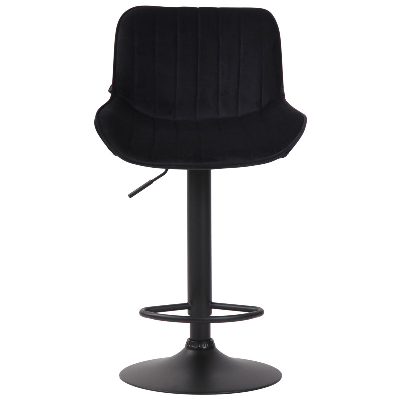 Tabouret de bar Lentini velours noir noir