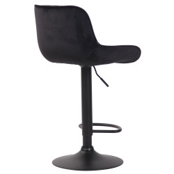 Tabouret de bar Lentini velours noir noir
