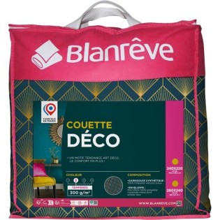 BLANREVE Couette tempérée 300gr/m² - 240x260 cm -100% Polyester - 2 Personnes - Microfibre Imprimé métallique