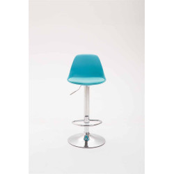 Tabouret de bar Kiel en cuir artificiel bleu
