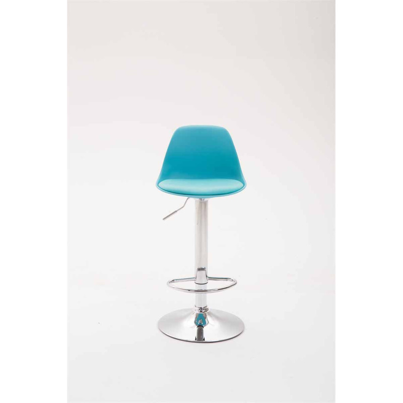 Tabouret de bar Kiel en cuir artificiel bleu