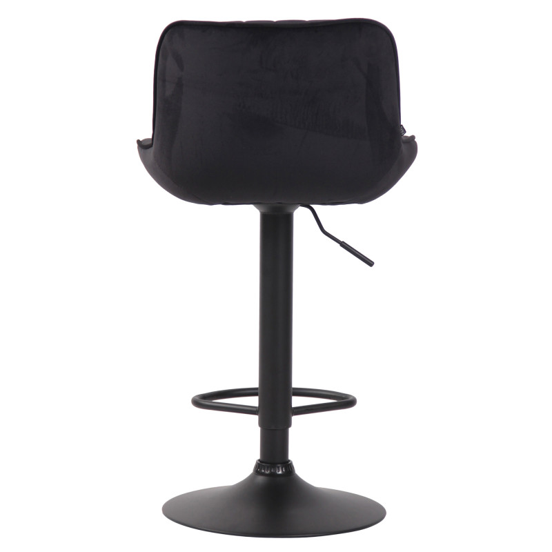 Tabouret de bar Lentini velours noir noir