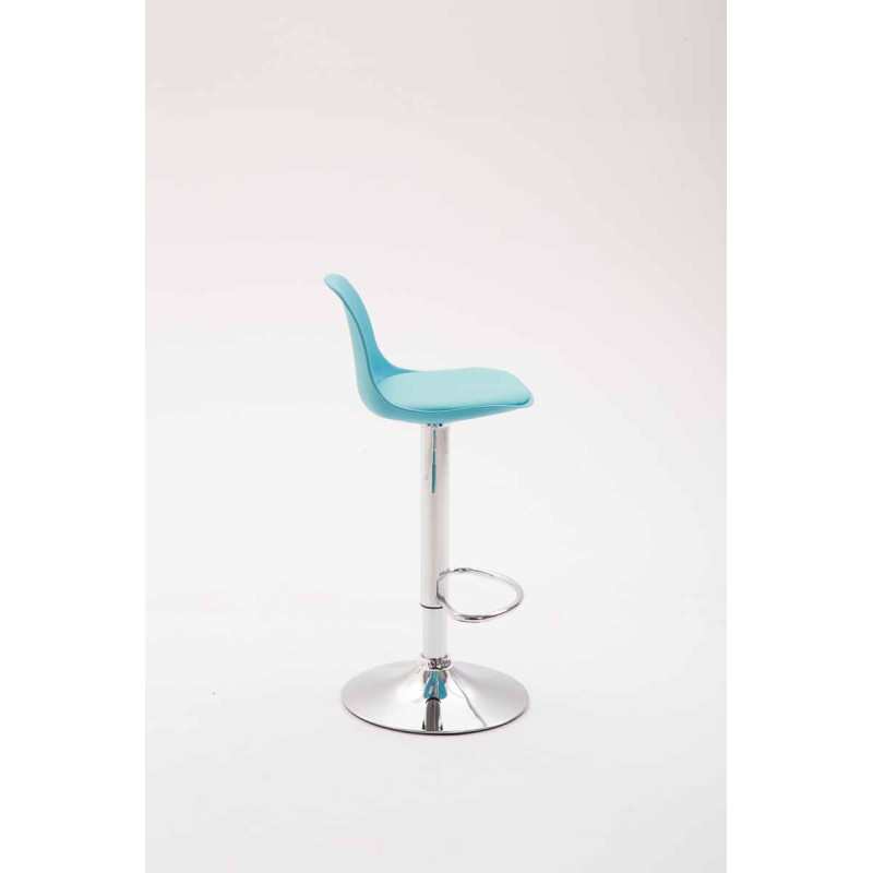 Tabouret de bar Kiel en cuir artificiel bleu