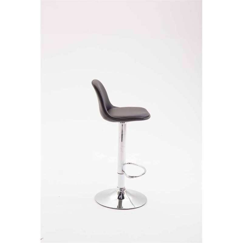 Tabouret de bar Kiel entièrement recouvert de similicuir noir