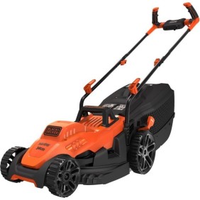 BLACK+DECKER Tondeuse Filaire 1400W Poignée BIKE BEMW461BH-QS 34 cm - 6 Hauteurs Réglables - Idéale pour 300 a 400m²