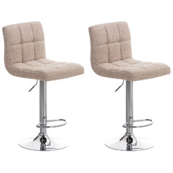 Lot de 2 tabourets de bar Pérou TISSU C crème