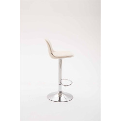 Tabouret de bar Kiel en tissu crème