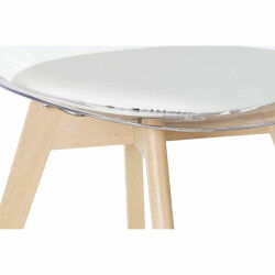 Chaise de Salle à Manger DKD Home Decor Blanc Bois Polycarbonate (Reconditionné A)