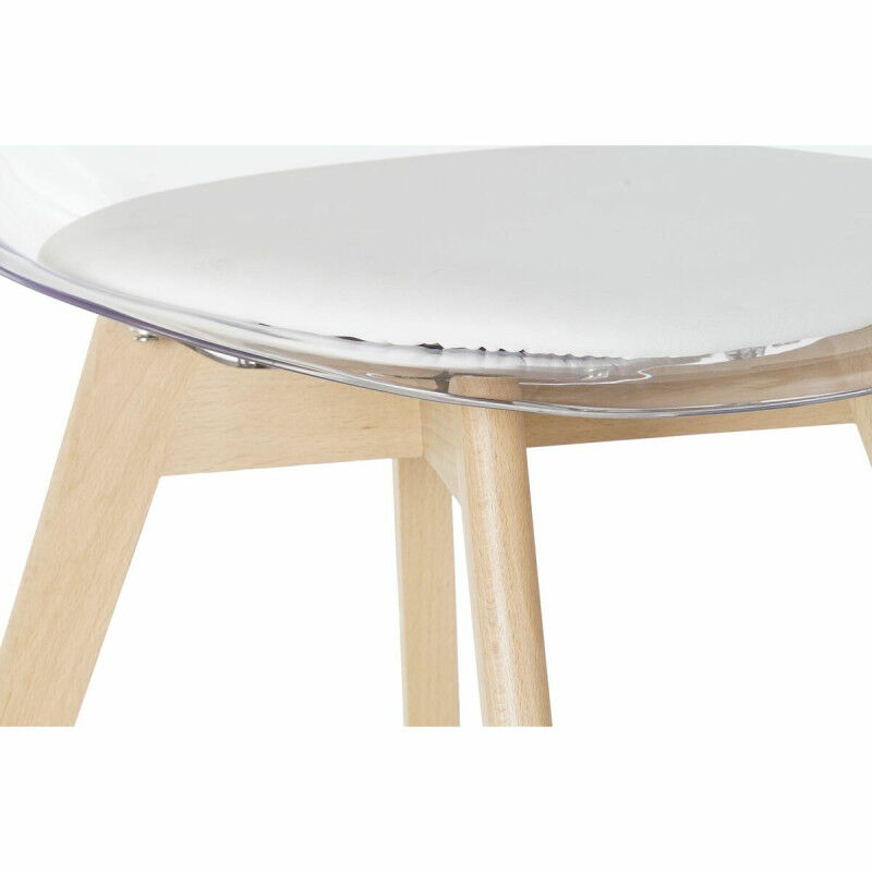 Chaise de Salle à Manger DKD Home Decor Blanc Bois Polycarbonate (Reconditionné A)