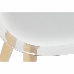 Chaise de Salle à Manger DKD Home Decor Blanc Bois Polycarbonate (Reconditionné A)