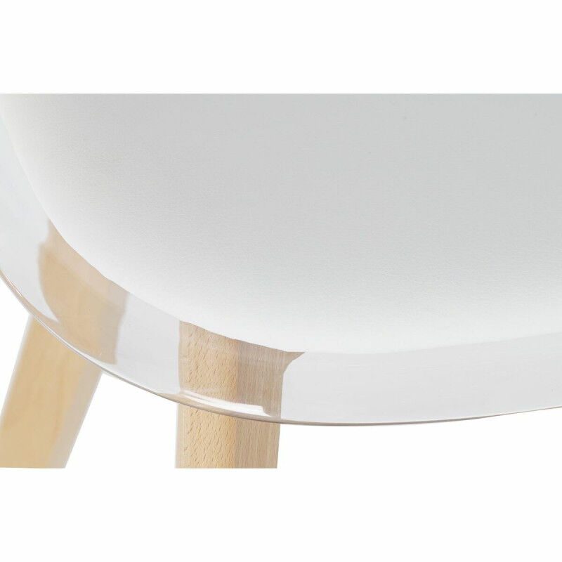 Chaise de Salle à Manger DKD Home Decor Blanc Bois Polycarbonate (Reconditionné A)