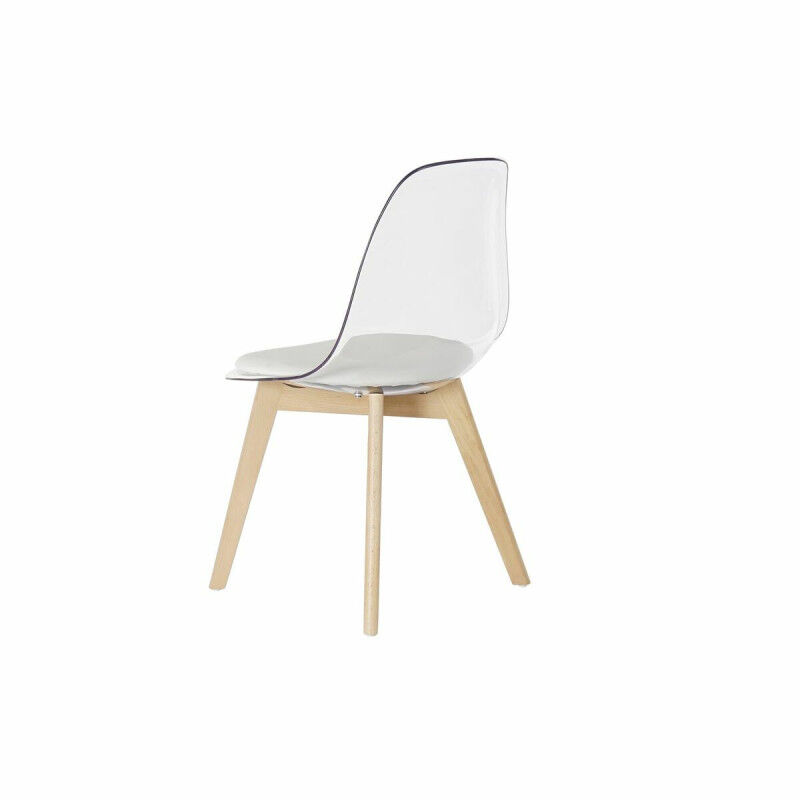 Chaise de Salle à Manger DKD Home Decor Blanc Bois Polycarbonate (Reconditionné A)