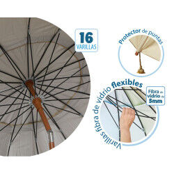 Parasol de plage Beige Ø 240 cm SPF50+